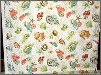 Funky Sea Shell Coral Fabric