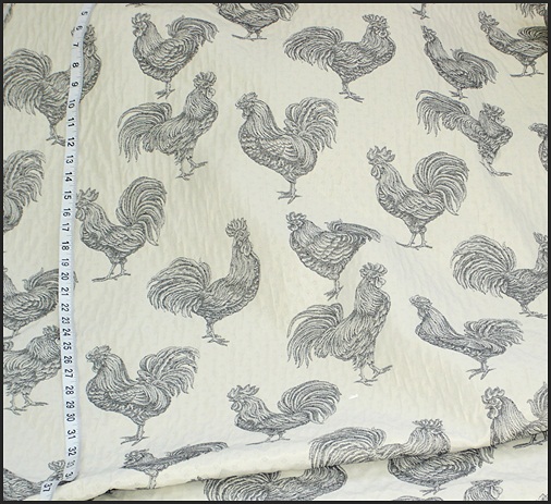 Upholstery Weight Rooster Fabric