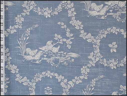 Waverly Country House Toile Indigo Blue Fabric