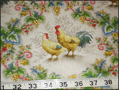 Country Rooster Toile Fabric