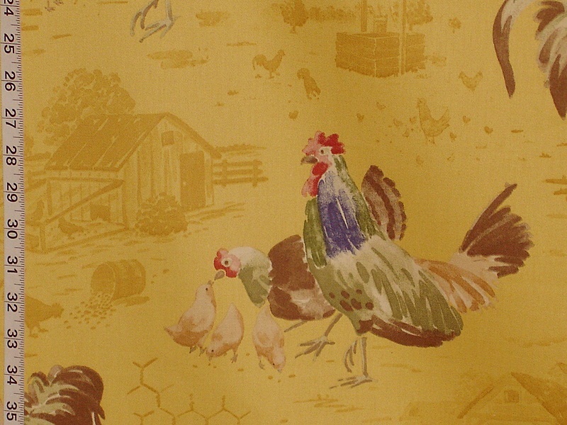 Yellow Country Chicken Fabric