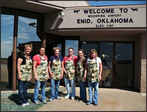 THE AIRPLANE APRONS MADE FOR THE GIRLS AT THE ENID OKLAHOMA AiRPORT CAFE