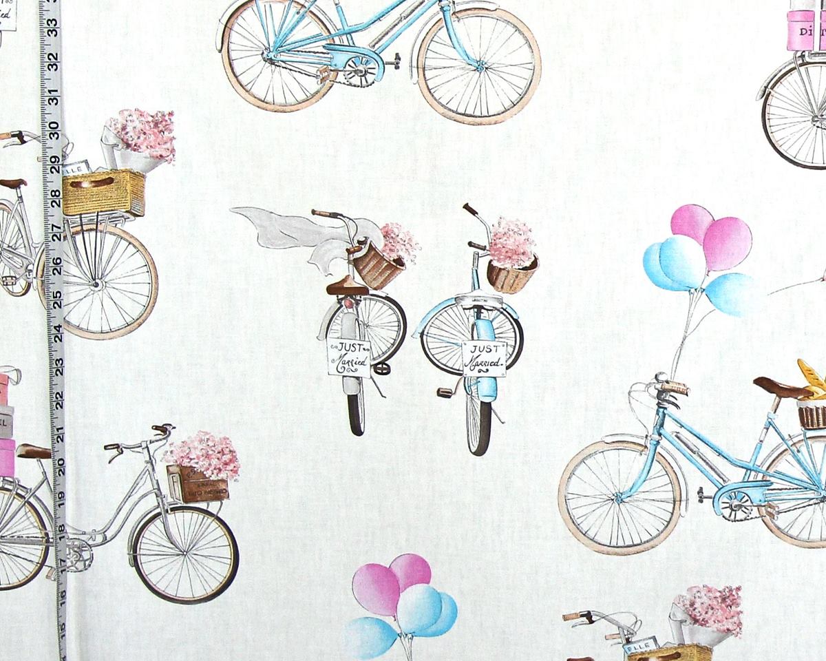 Paris girl fabric spring bicycle wedding shopping