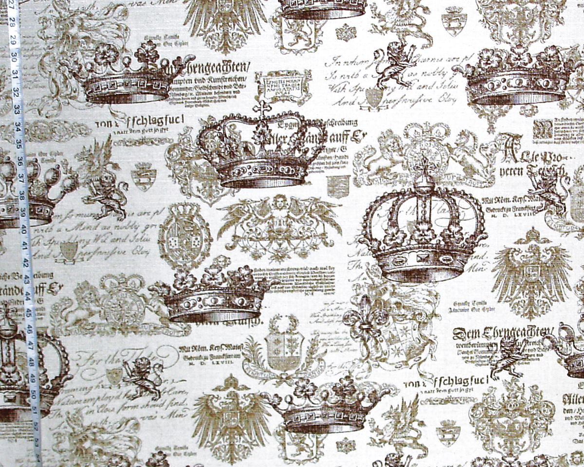 Medieval fabric Renaissance crowns coats of arms document writing
