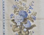 Hydrangea Stripe fabric Schumacher Greeff Glazed cotton Remnant- 2 yds.