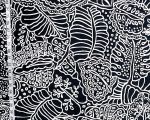 Tropical jungle leaf fabric navy blue reversible upholstery material