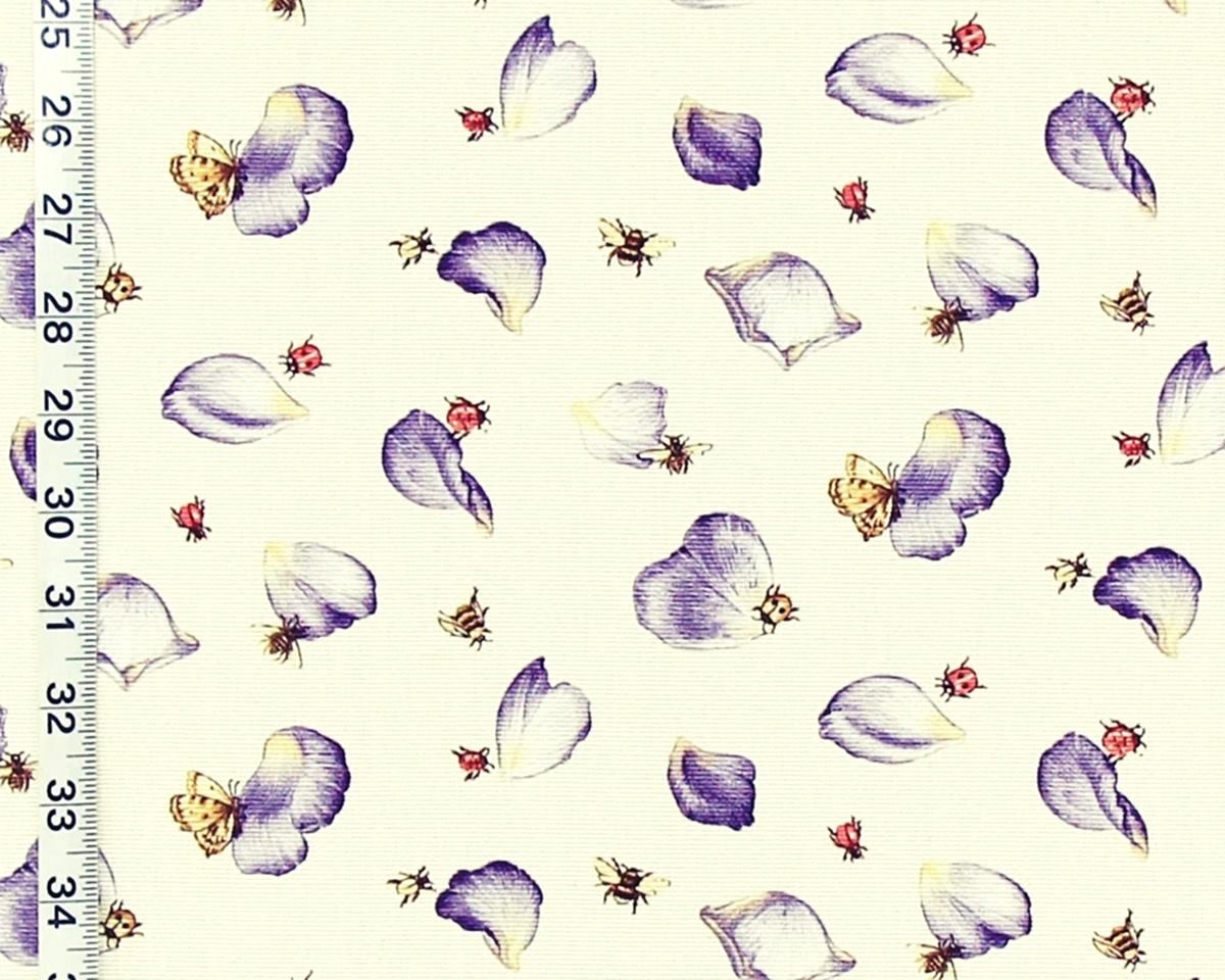 Purple rose petal fabric butterflies ladybugs