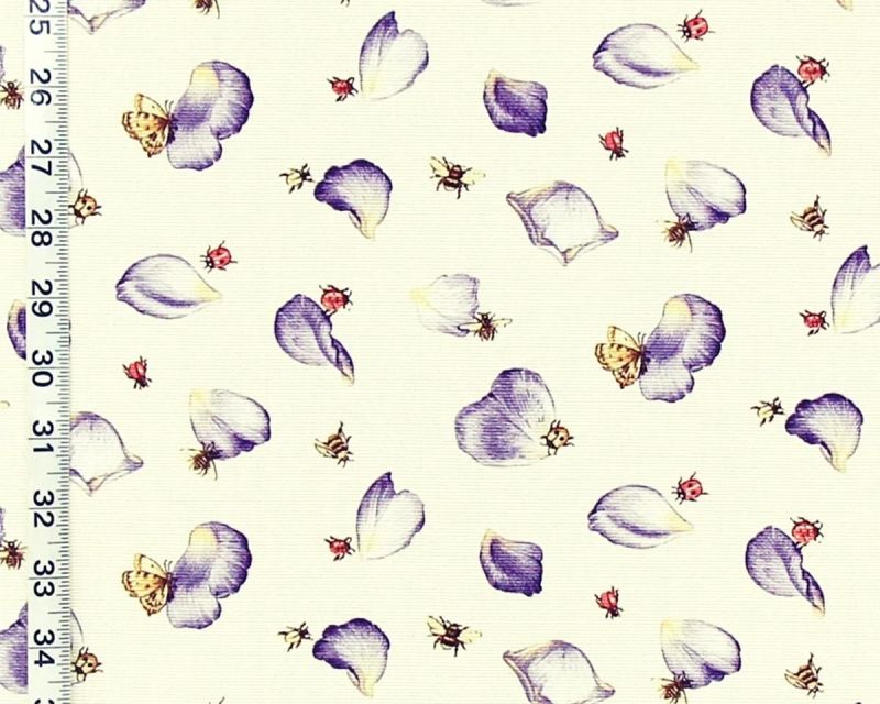 PURPLE ROSE PETAL BUG FABRIC