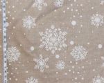 Snowflake fabric winter cabin lodge decor linen FLAWED 45"