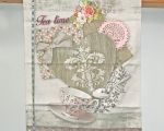 French towel tea time china heart