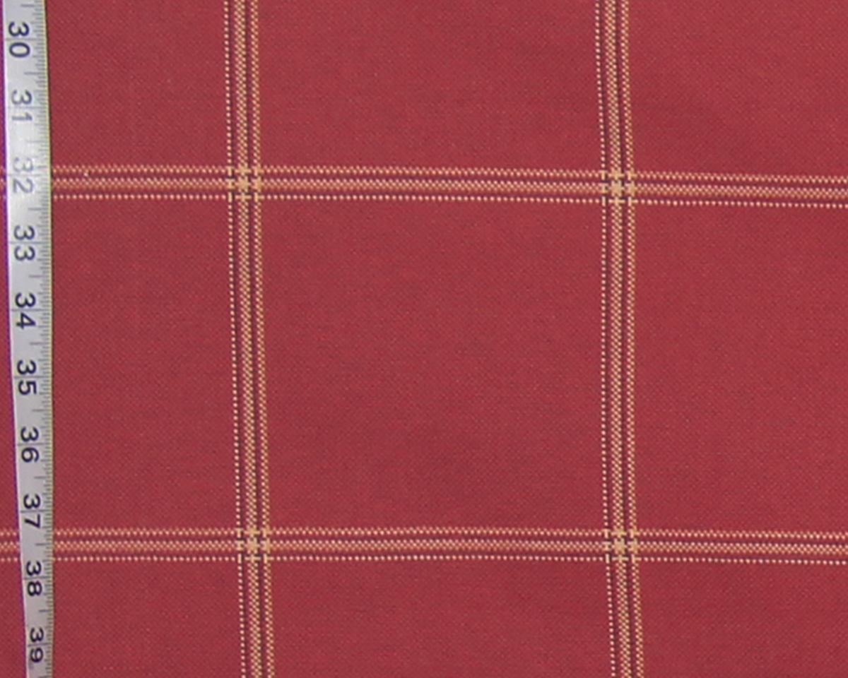 RUST ORANGE WINDOWPANE PLAID FABRIC