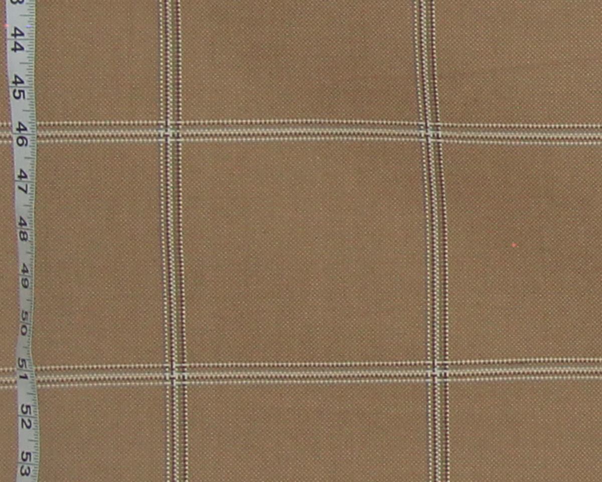 BROWN WINDOWPANE PLAID FABRIC