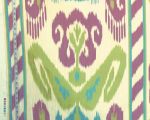 Purple green blue ikat fabric tulip floral Clarence House Grand Pamir 50"