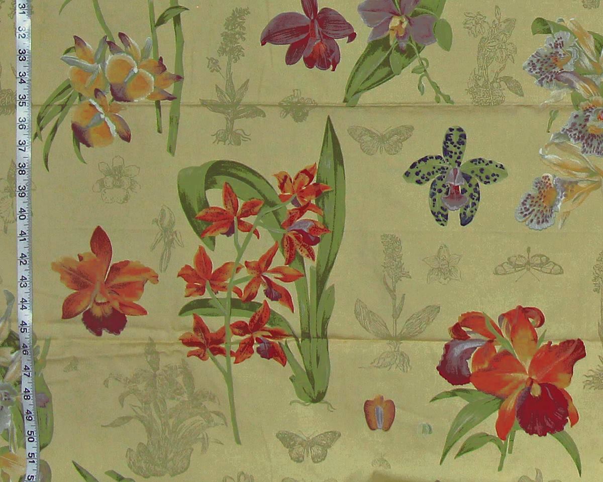 Orchid Garden Fabric Schumacher Greeff tropical floral 2 yds