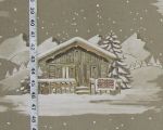 Alpine lodge fabric winter cabin Swiss chalet polar bear snowman linen