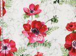 Red orange purple pink anemone fabric floral watercolor