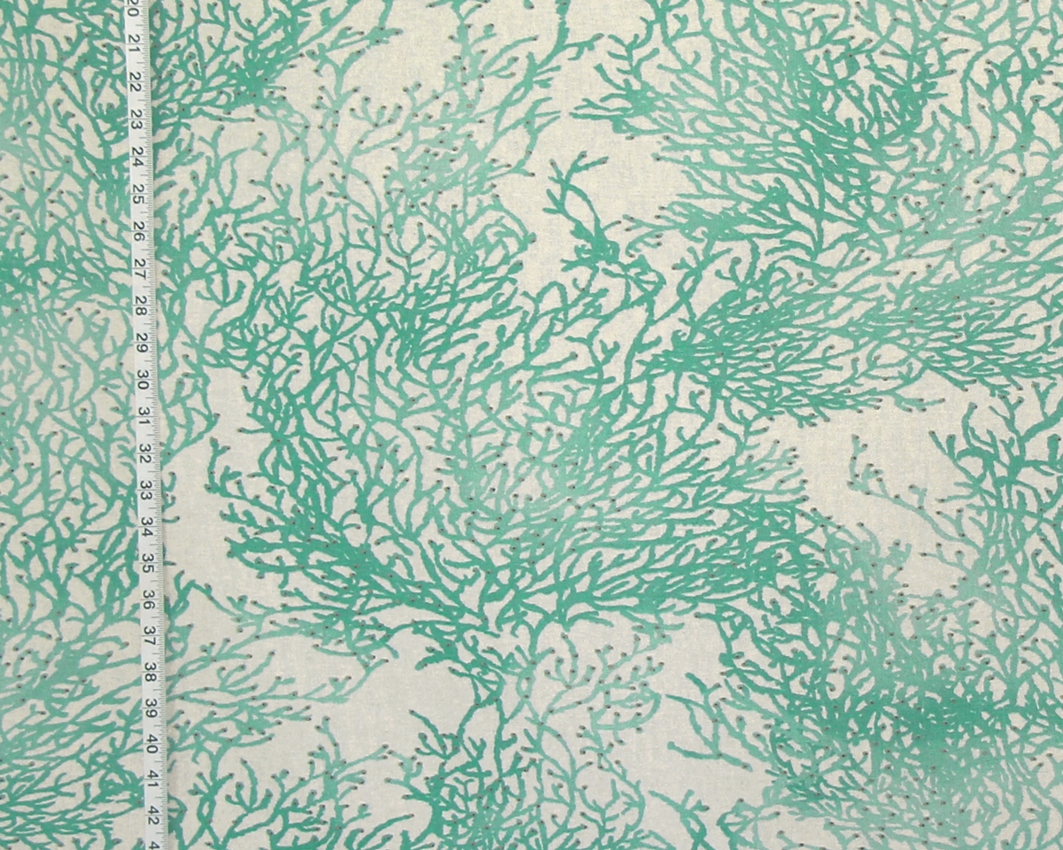 AQUA TANGLED CORAL FABRIC