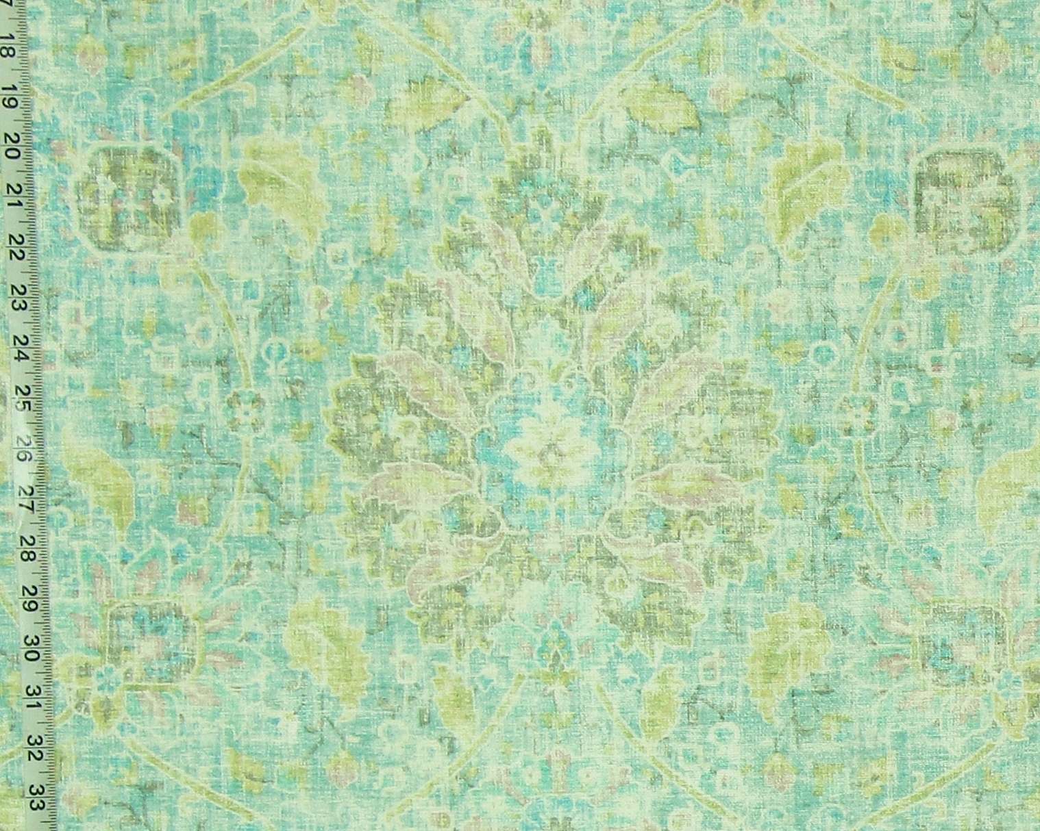 AQUA TURQUOISE PERSIAN RUG FABRIC