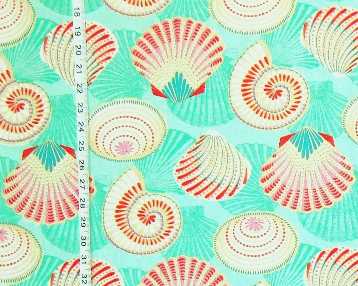 AQUA CARNIVAL SEASHELL FABRIC