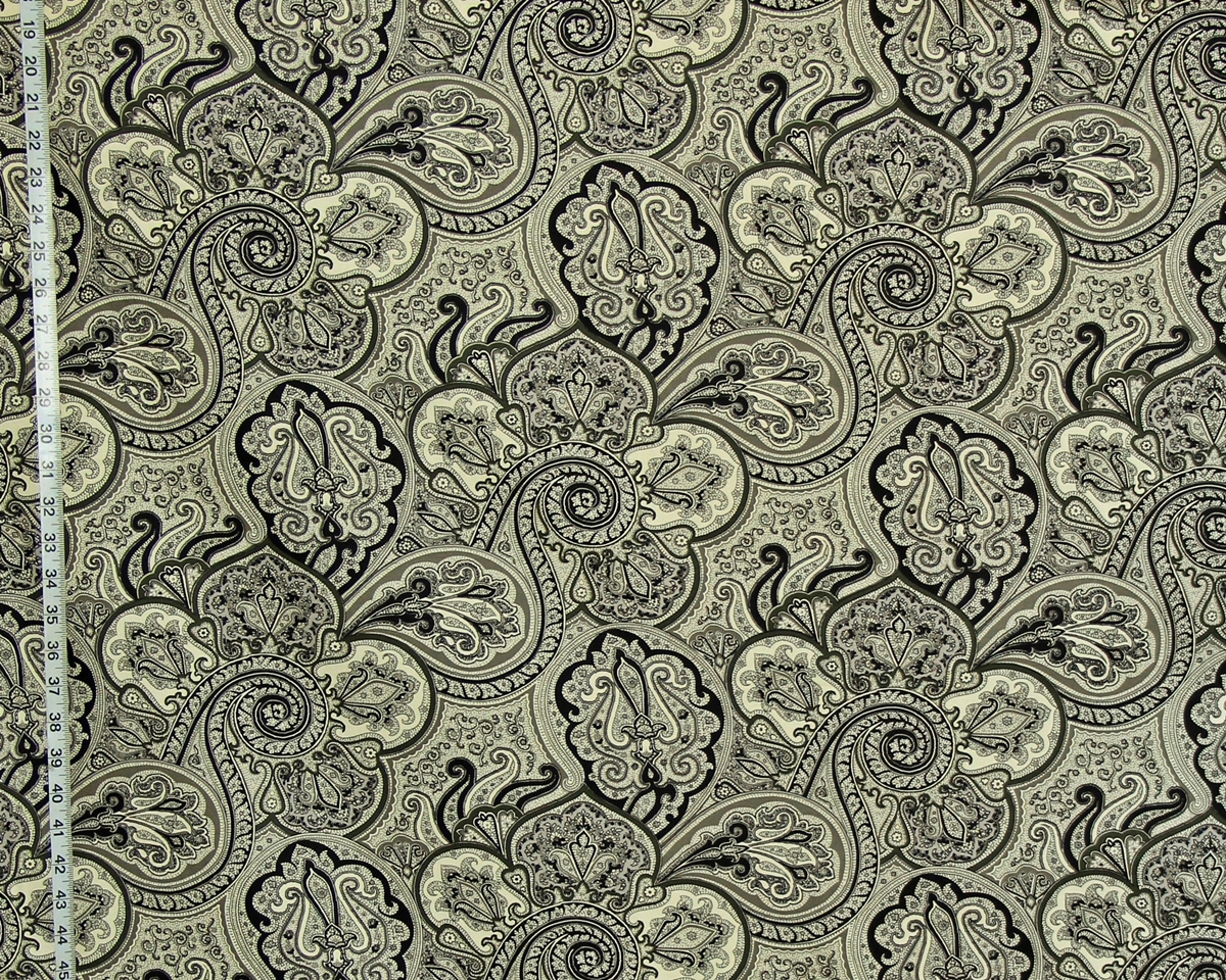 BLACK PAISLEY FABRIC