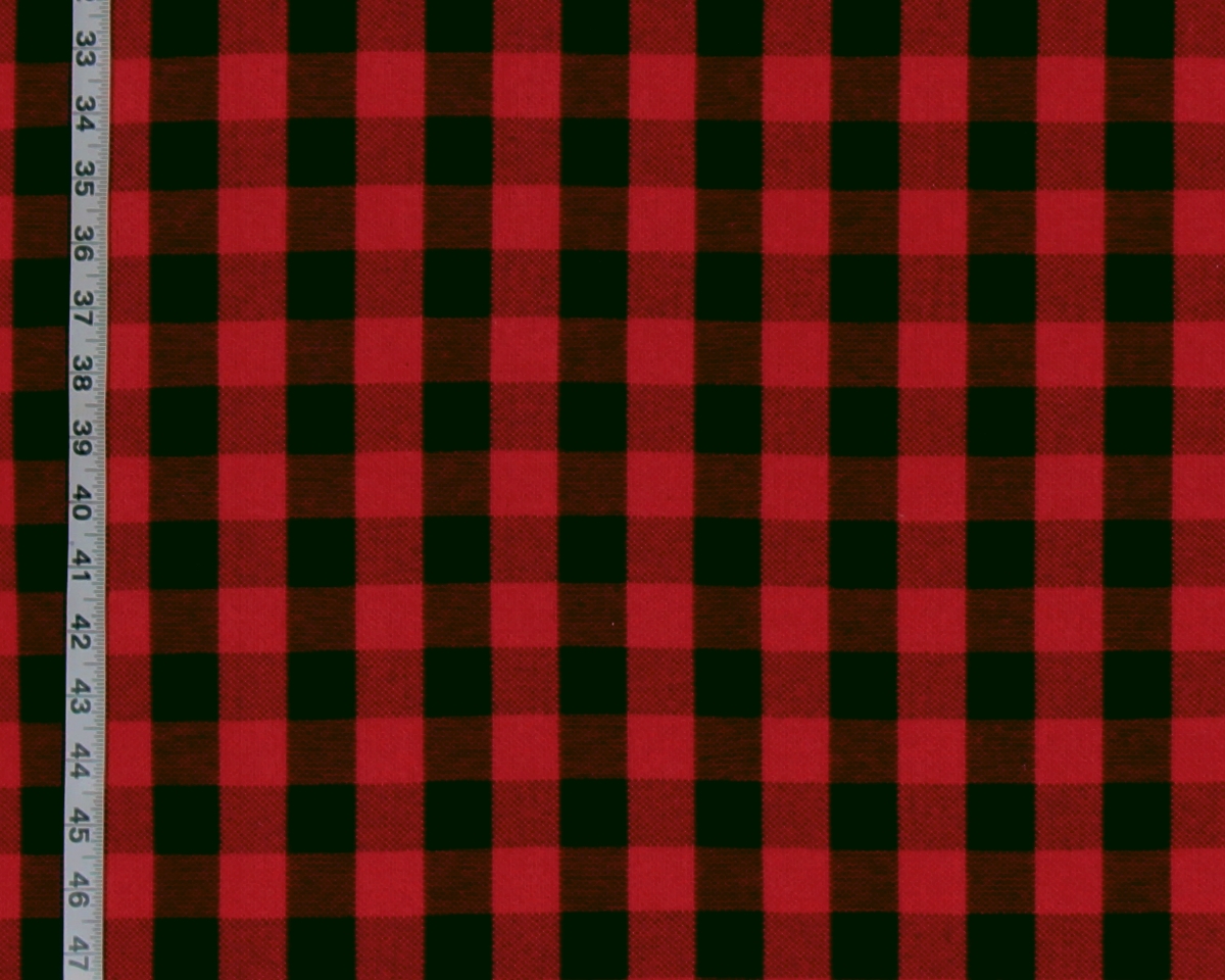RED AND BLACK BUFFALO CHECK FABRIC