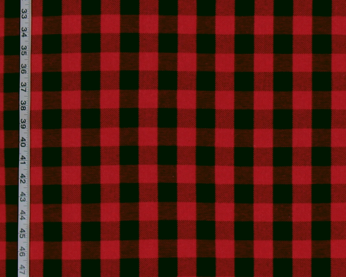 RED AND BLACK BUFFALO CHECK FABRIC