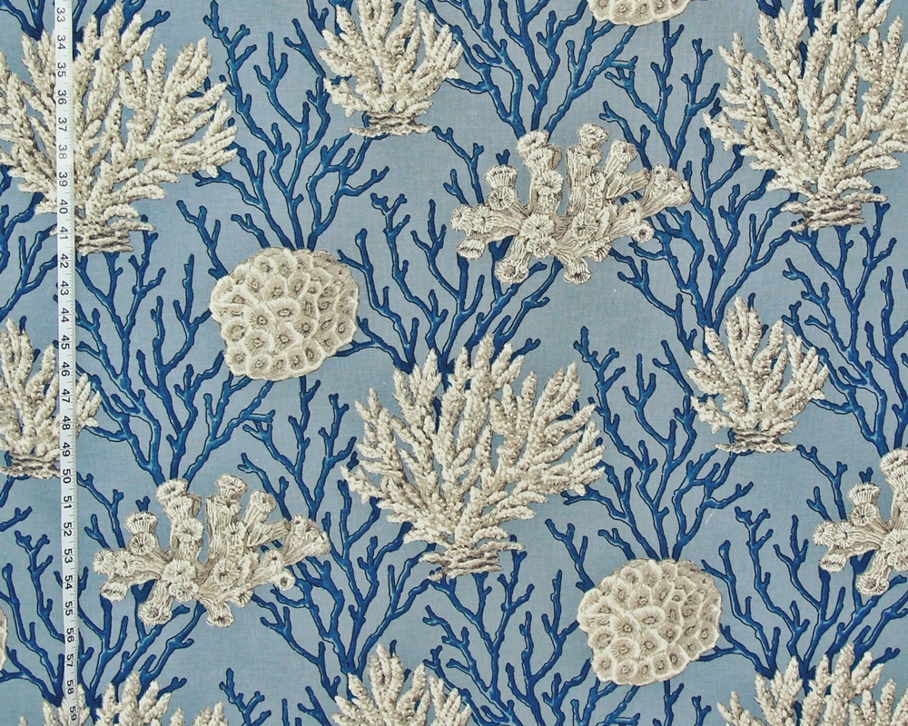 Blue Coral Fabric