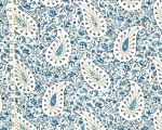 Delft blue paisley floral fabric