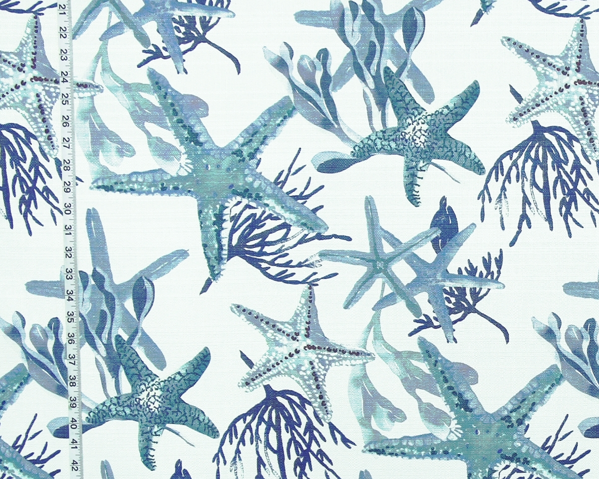 BLUE GREEN STARFISH FABRIC