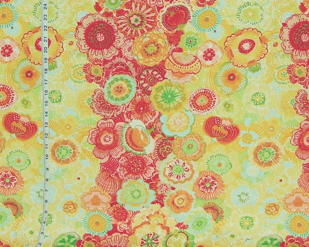 YELLOW BOHO FLORAL FABRIC