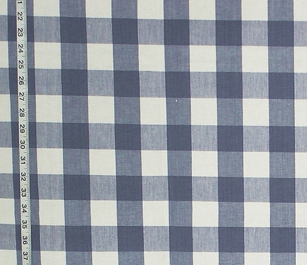 FRENCH BLUE BUFFALO CHECKED FABRIC