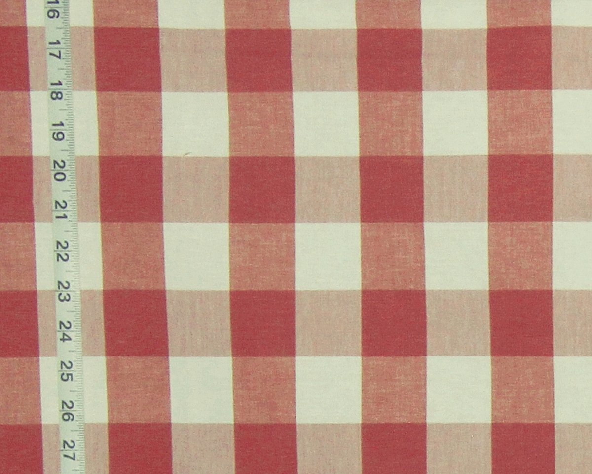 TERRACOTTA RED BUFFALO CHECK FABRIC- TUSCAN