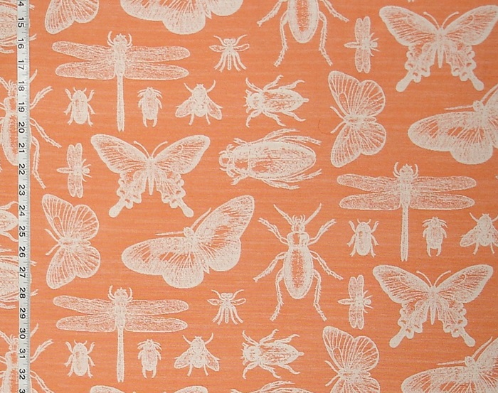 ORANGE UPHOLSTERY INSECT FABRIC