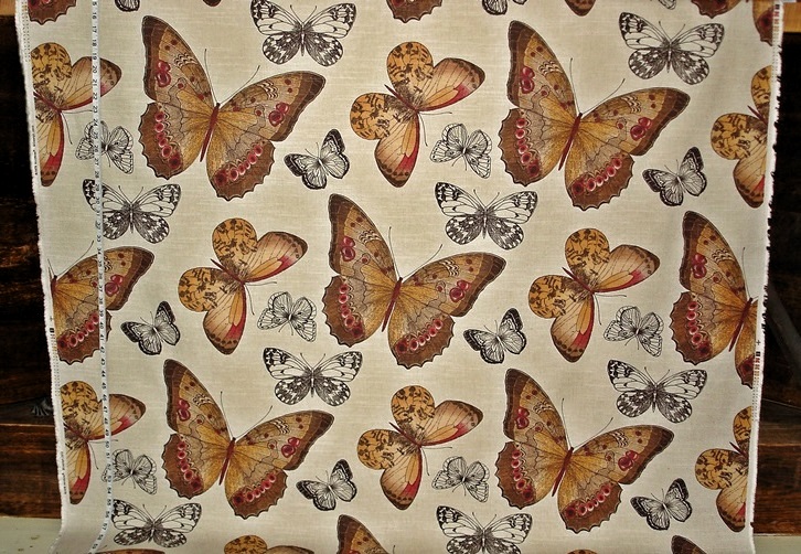 ORANGE MONARCH BUTTERFLY FABRIC