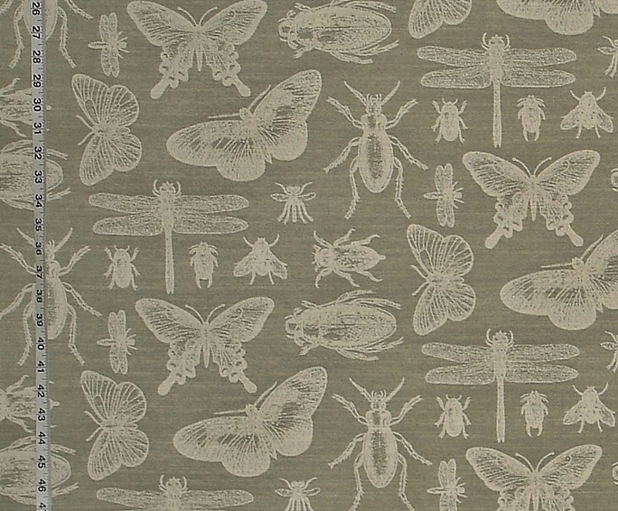 GREY INSECT BUG FABRIC