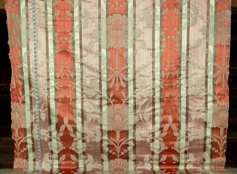 Orange and Pink Silk Damask