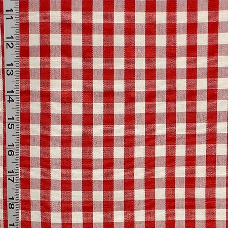 Red and White Checked Fabric- a true gingham fabric