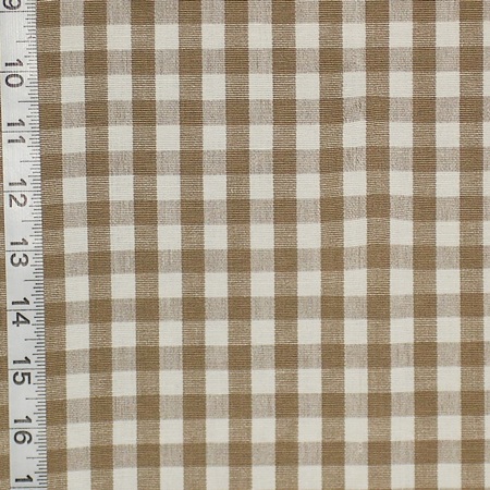 Taupe tan brown checked fabric RT-Chest- DC39 Linen