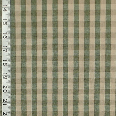 GREEN AND BROWN CHECK FABRIC