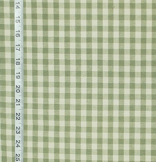 FERN GREEN GINGHAM CHECKED FABRIC