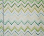 Green chevron stripe fabric watercolor aqua sea glass