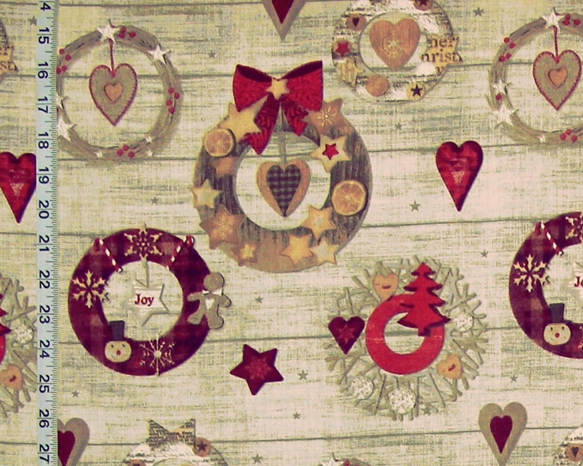 CHRISTMAS COOKIE WREATH FABRIC