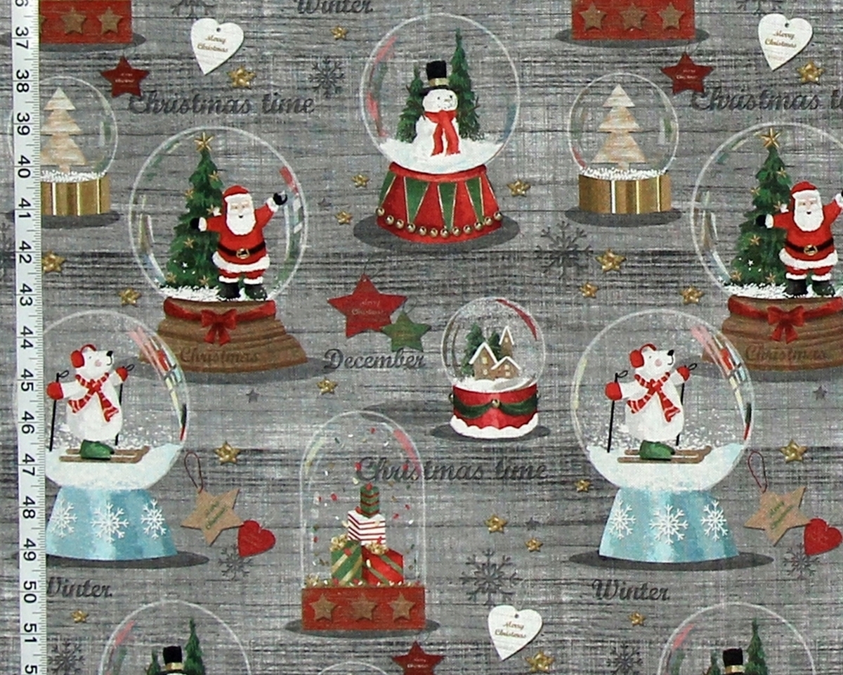 CHRISTMAS SNOW GLOBE FABRIC