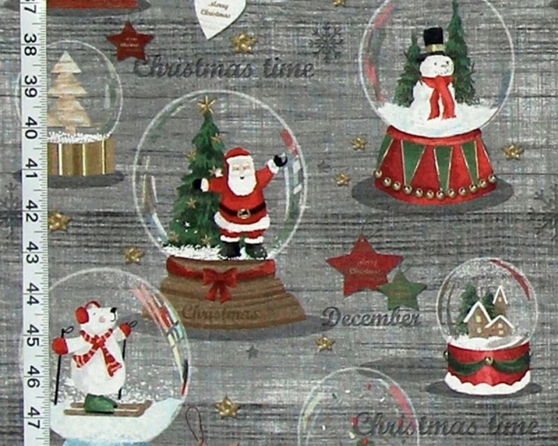 WINTER SNOW GLOBE FABRIC