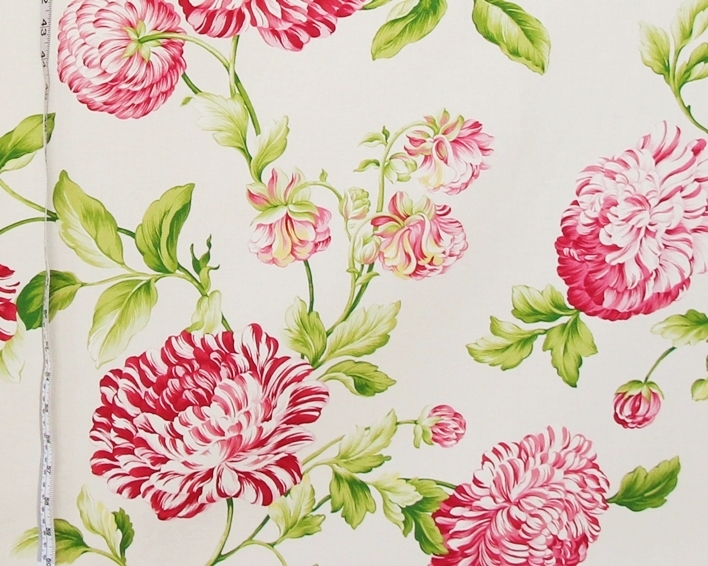 PINK CAMELLIA CHRYSANTHEMUM FABRIC