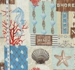 Beach cottage fabric ocean fish seashell seahorse