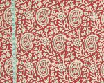 Clarence House Fabric  red orange paisley upholstery chanderi