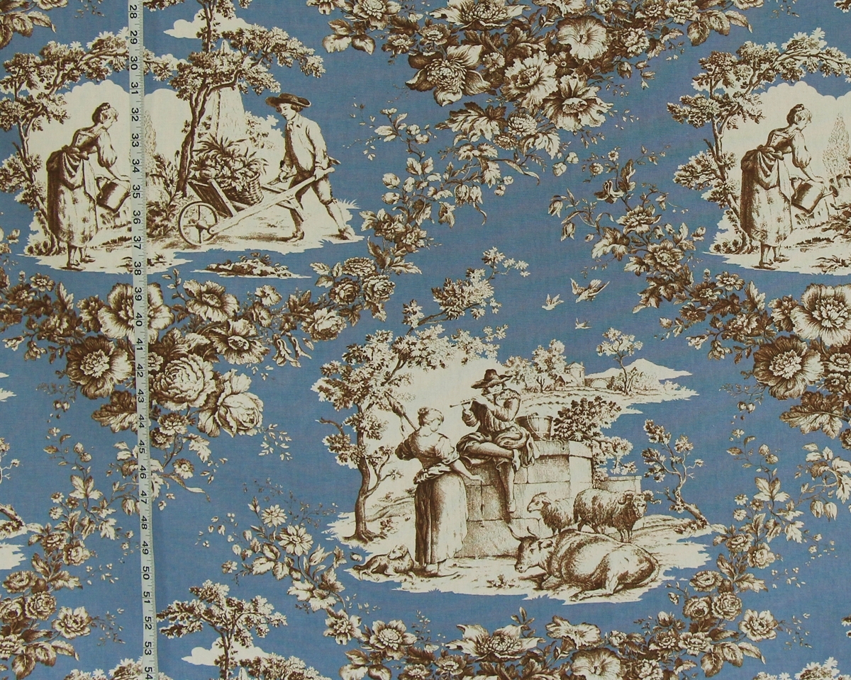 French Blue Toile De Jouy Fabric Country Colonial Second Repeating Dot From Brick House Fabric Novelty Fabric French Blue Toile De Jouy Fabric Country Colonial Second Repeating Dot From Brick House Fabric Novelty Fabric