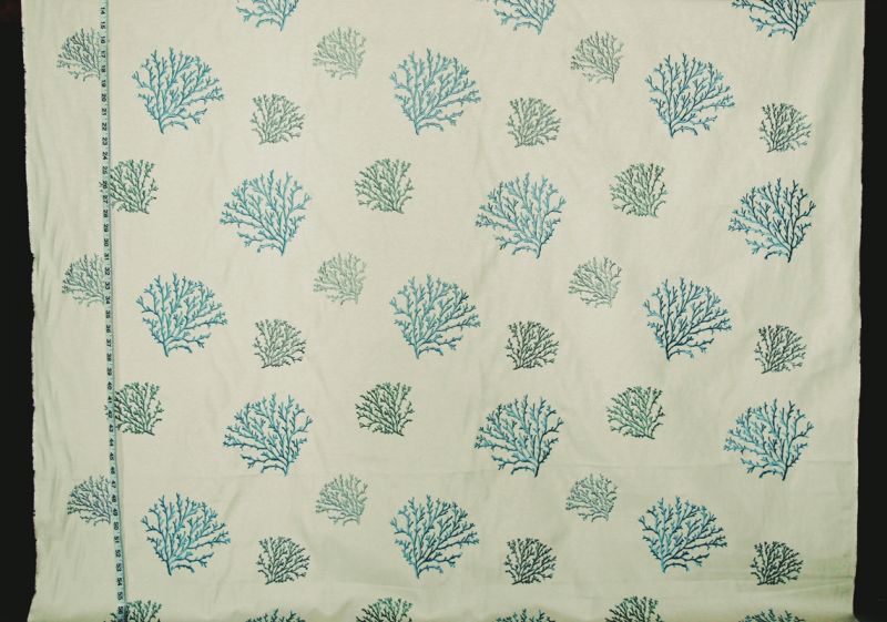 Blue coral fabric