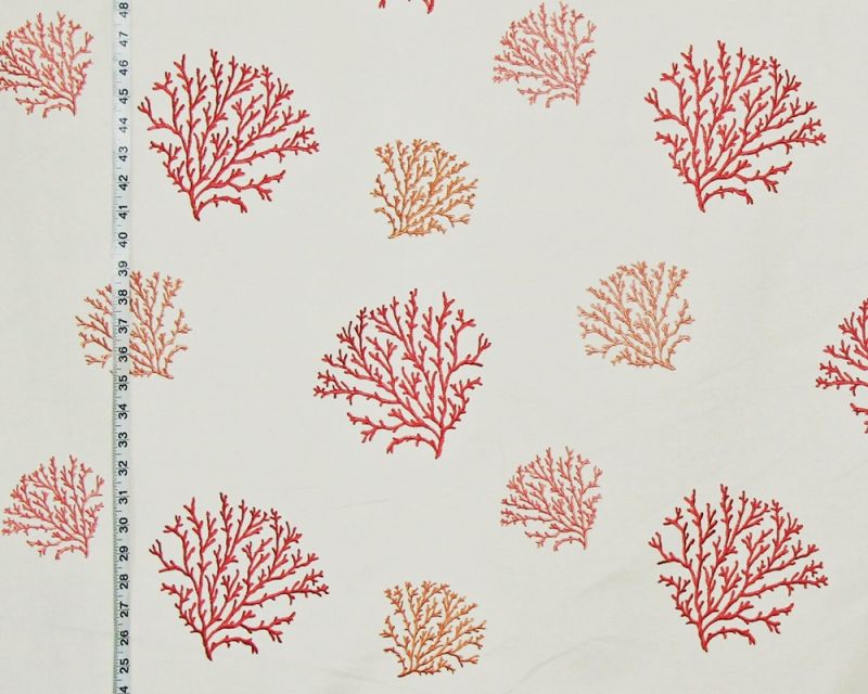 Orange pink coral fabric